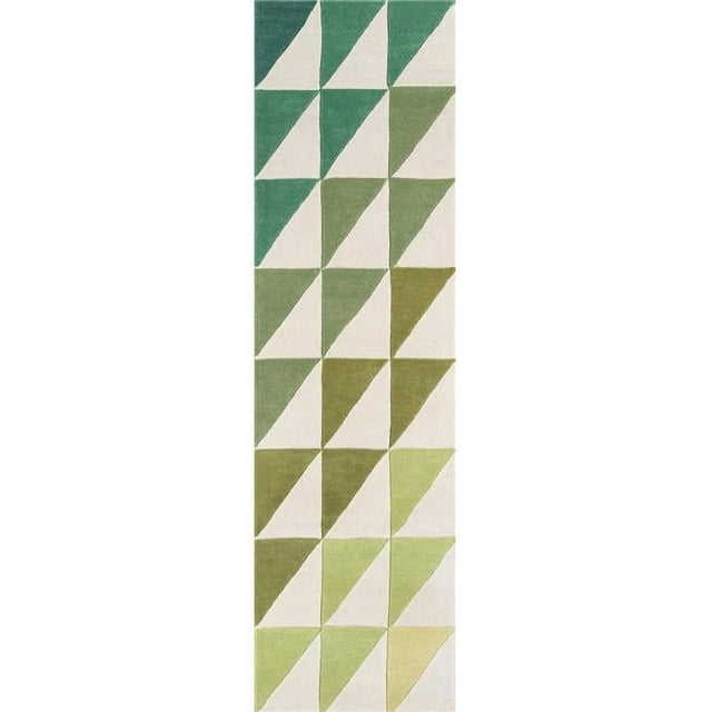 Momeni DELMADEL-6LIM2380 Novogratz Delmar Collection Agatha Side Triangles Area Rug, 2 ft. 3 in. x 8 ft. Runner, Lime Green
