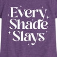 thumbnail image 3 of Instant Message - Every Shade Slays - Toddler & Youth Girls Short Sleeve Graphic T-Shirt, 3 of 6