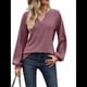 thumbnail image 2 of Camisetas de Larga para Mujer, Blusa con Escote en V Profundo, Elegantes e Informales, Moda 2025, Holgadas y Suaves, para Otoño e Invierno Rojo Ladrillo L, 2 of 10