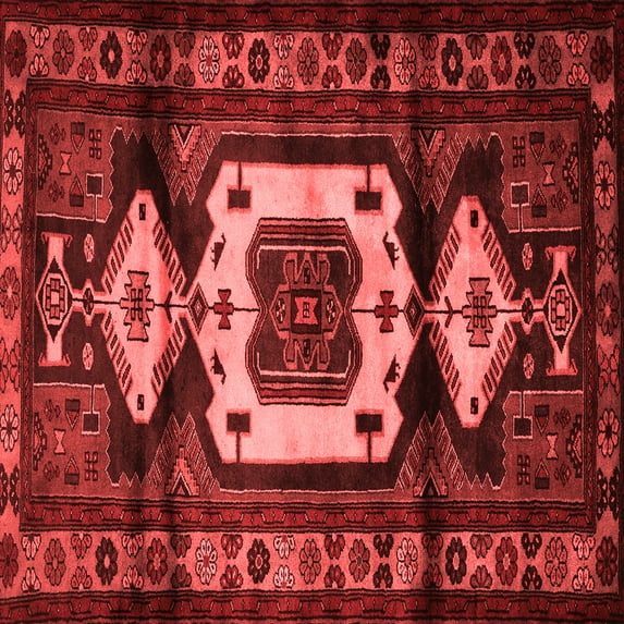Ahgly Company Indoor Square Persian Red Traditional Area Rugs, 5' Square