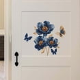 thumbnail image 4 of Pegatinas de pared con diseño floral azul para dormitorio, sala de estar, entrada, fondo de casa, embellecimiento, 4 of 7