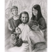 Joy 8"x10"  Wall Art Print of Jesus Christ and Children by David Bowman Religious Spiritual Christian Fine Art