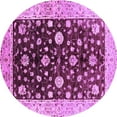 thumbnail image 1 of Ahgly Company Indoor Round Oriental Purple Traditional Area Rugs, 5' Round, 1 of 4