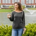 thumbnail image 3 of Women's French Terry Long Sleeve Shirt, Relaxed Fit - Classic And Plus Sizes, 3 of 5