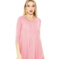 thumbnail image 4 of Women's Loose Fit 3/4 Sleeve Round Neck Jersey Knit A-Line Solid Midi Dress, 4 of 4
