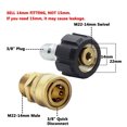 thumbnail image 3 of Moyic 2 pack/lote M22 14mm X 3/8 conector de latón de alta presión accesorios para máquina de limpieza de alta presión Suministros de limpieza para el hogar, 3 of 6