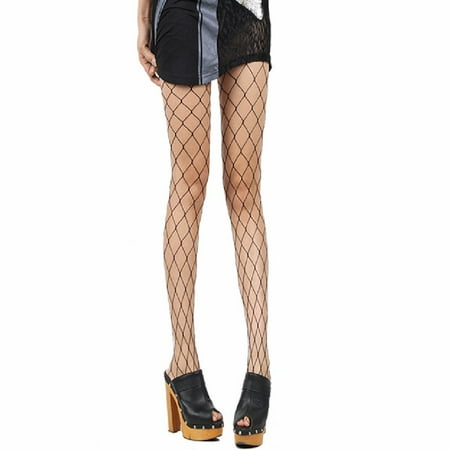 

Kironypik Black Hollow Out Pantyhose Black Women Tights Stocking Fishnet black L