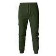 thumbnail image 5 of New Men's Cargo Pants Men's Casual Multi-Pocket Elastic Waist Overalls Ankle Pants Outdoor Sports Solid Color Trousers Army Green L, 5 of 5