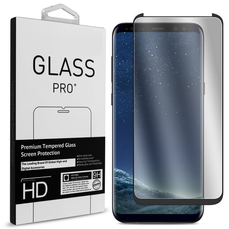 - CoverON Samsung Galaxy S8 Tempered Glass Screen Protector - InvisiGuard Series Full Coverage 9H with Faceplate (Case Friendly)