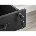 thumbnail image 4 of Rolling File Cabinet with Lock, Filing Cabinet with 2 Storage Drawers, Black and Gray, 4 of 7