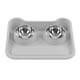 thumbnail image 2 of Cat Water Food Bowl 15 Degree Tilt Prevent Spill Stainless Steel Double Pet Bowl Set Grey, 2 of 4