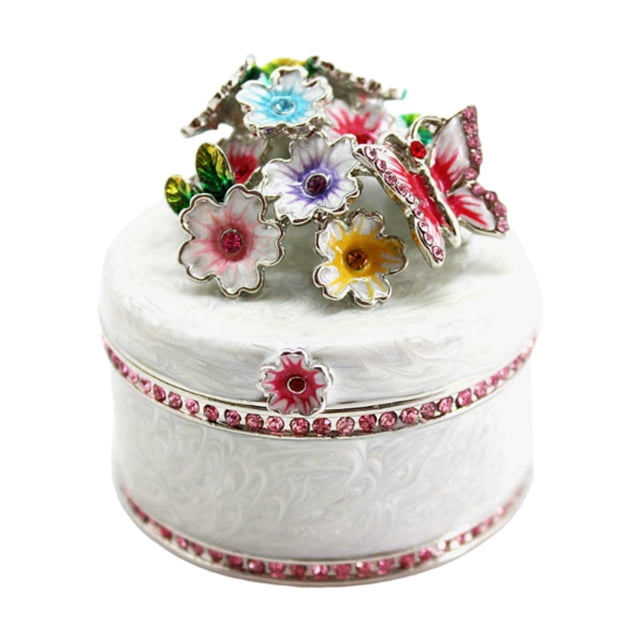 kusrkot Mini Jewelry Box Creative Dresser Jewelry Storage Case for Earrings Necklace White