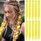 thumbnail image 1 of FYHTSD 10 piezas de 21 pulgadas, accesorios para el cabello de princesa amarilla, piezas de peluca, extensiones de cabello de colores con clip para niñas, fiesta navideña de Halloween, resaltado de mú, 1 of 2