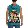 thumbnail image 4 of Easygdp I Love Sushi Men's Breathable Tank Tops Sleeveless Sporty T Shirts for Basketball, Mountaineering, Bodybuilding -XX-Large, 4 of 8