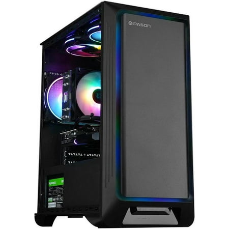 IPASON Gaming Desktop PC, AMD Ryzen5 5500, GeForce RX 6600 8G Graphics, 16GB 3200MHz DDR4, 1TB SSD, Windows 11 Home