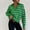 Green, variant on Sweaters Fall Clearance Fashion Women's V Neck Casual Long Sleeved Printing Stand Collar Lattice Sweater