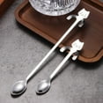 thumbnail image 2 of 2/4PCS Set 304 Stainless Steel Cat Spoon Creative Cartoon Hanging Edge Spoon Cute Coffee Spoon Gold-plated Stirring Spoon, 2 of 9