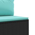thumbnail image 5 of vidaXL 4 Piece Garden Sofa Set with Cushions Black Poly Rattan, 5 of 5