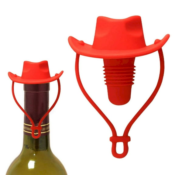 Wine Stoppers,Cowboy Hat Wine Bottle Stopper Reusable Beverage Beer Champagne Wine Storage Stopper Colorful Leakproof Seal Fun Stoppers Cute Wine Toppers For Holiday