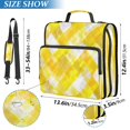 thumbnail image 3 of Water-Resistant 3-Ring Binder Organizer with Multiple Pockets Zipper Binder Bag for Office Yellow and White Checkered Squares, 3 of 8