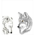 thumbnail image 3 of Ambesonne Wolf Duvet Cover Sets, Sketchy Portraits Wildlife, 2-King, Beige Grey Orange, 3 of 7