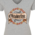 thumbnail image 4 of Inktastic Oktoberfest pretzels and leaves Women's V-Neck T-Shirt, 4 of 5