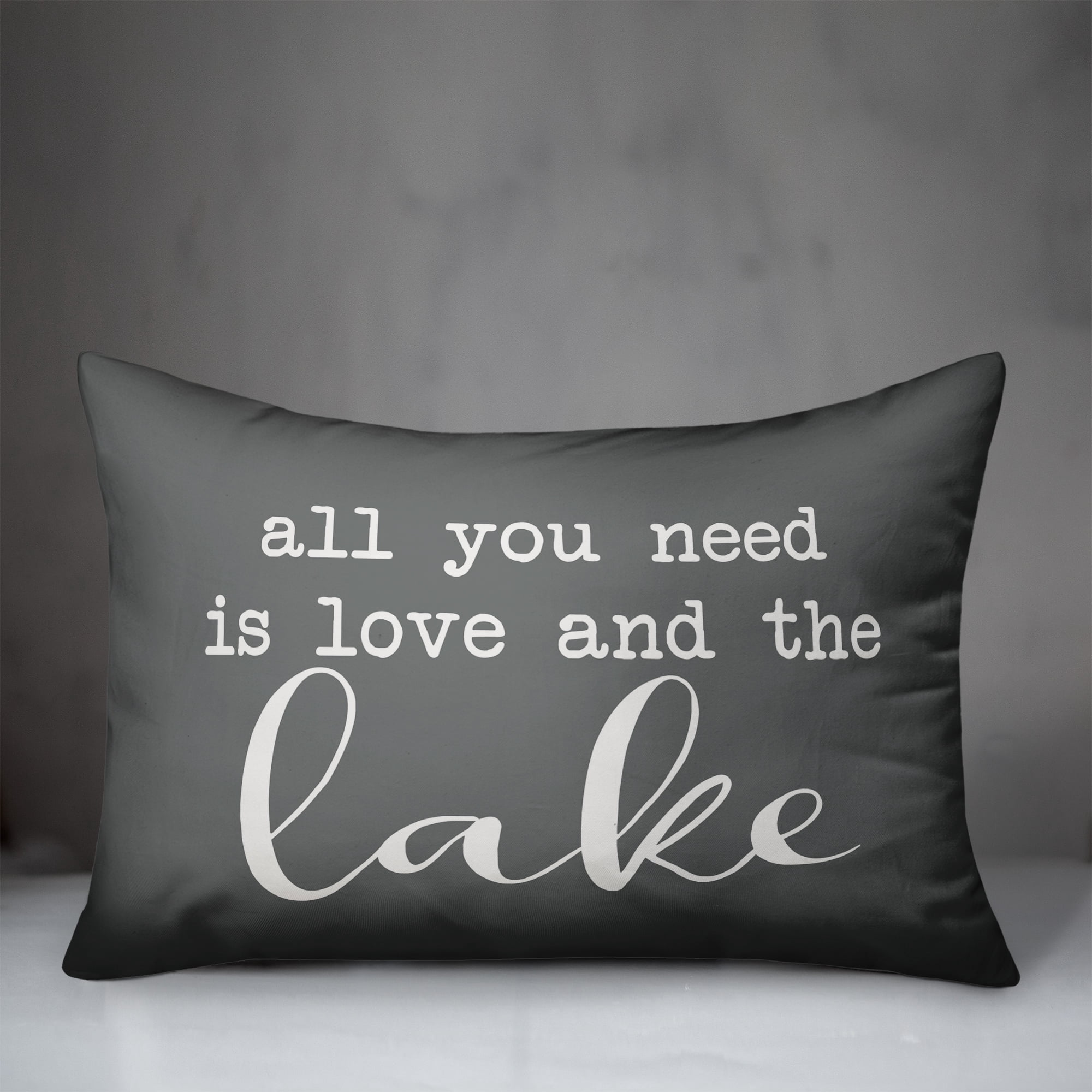 Creative Products All you need is love and the lake script gre 14x20 Indoor / Outdoor Pillow