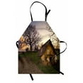thumbnail image 1 of Rustic Apron Battered Stone House in a Field Messy Shed Building Provincial Pastoral Concept, Unisex Kitchen Bib Apron with Adjustable Neck for Cooking Baking Gardening, Multicolor, by Ambesonne, 1 of 3