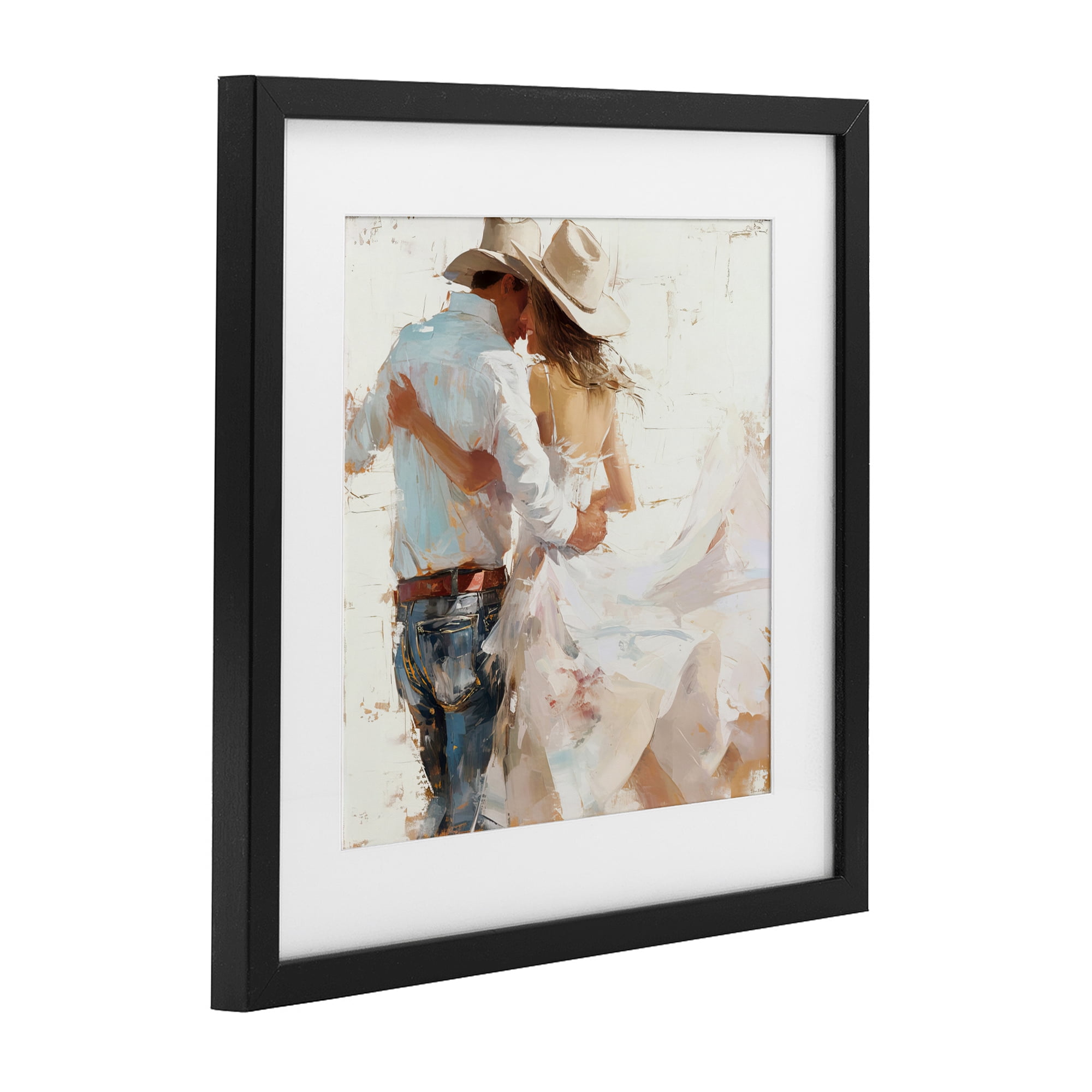 Stupell Industries Cowgirl Romance Couple Black Framed Print Under Glass, design by Tina LeCour
