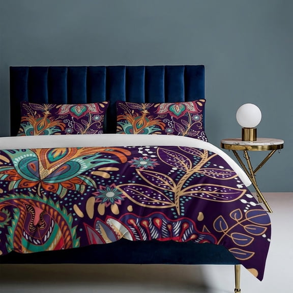 Floral 3-Piece Bedding Set, Luxuriously Soft Bedding with Matching Pillow Shams, Comforter Set Twin Size for Casual Home Decor