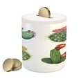 thumbnail image 1 of Cactus Piggy Bank, Watercolor Art Inspired by Tropical Nature Mexican Desert Flowers Composition, Ceramic Coin Bank Money Box for Cash Saving, 3.6" X 3.2", Multicolor, by Ambesonne, 1 of 4
