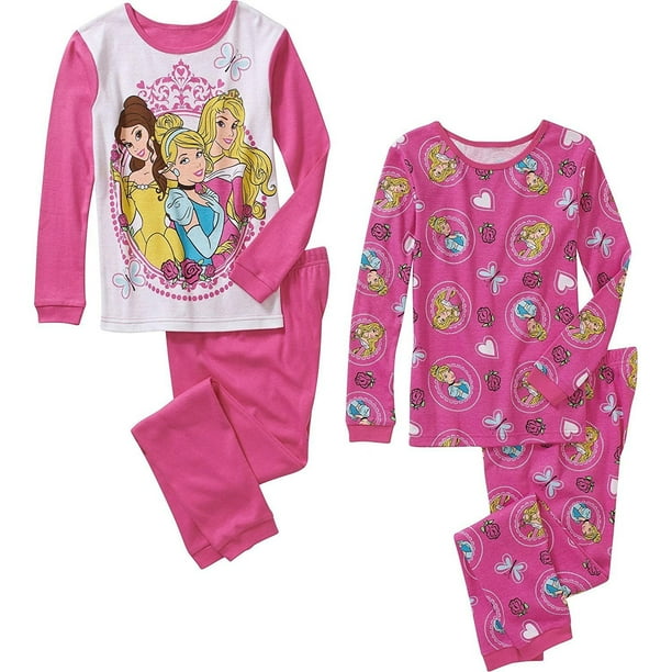 Disney Disney Princess Little Girls' 2 Pack Pajamas Pink (6)