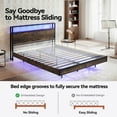 thumbnail image 6 of Sailvan Full Size Bed Frame with 2 LED Lights,USB Charging and Headboard,Wood and Metal Platform Bed Frame Full,2-Tier Storage Shelf,No Box Spring Needed,Brown, 6 of 10