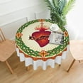 thumbnail image 2 of Sacred Heart of Jesus Round Tablecloth Thicken Desk Cloth Washable Table Cover Table Cloth for Kitchen Daily Dinning Party Tabletop Decor 60 Inch, 2 of 6