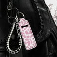 thumbnail image 3 of Yuyamidu Pink Cow Print Chapstick Holder Keychain Lightweight Lip Balm Portable Pocket Holder Lipstick Sleeve Pouch Cute Lip Gloss Tube Holders for Women Girls, 3 of 6