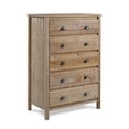 thumbnail image 4 of Camaflexi Baja 5 Drawer Chest Wooden Night Stand Bedroom Dresser Storage Cabinet, Barnwood, 4 of 6