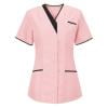 thumbnail image 3 of Nmnitkp Scrubs for Women V-Neck Nurse Medical Uniform Short Sleeve Classic Professional Scrub Tops with Pockets Pink,S, 3 of 3