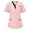 Pink, variant on Leesechin Women Scrubs Top Workwear Professionals Mock Wrap