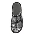 thumbnail image 3 of IAUYY Memory Foam House Slippers Suitable for Both Men and Women. Comfortable, Anti-Slip Plush Flat-Bottomed Slippers The Best Holiday Gift Black-and-white Collage Doodles, 3 of 9