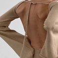 thumbnail image 3 of CNKOO Fashionable Long Sleeve Mini Dress with Backless Design for Women, 3 of 4