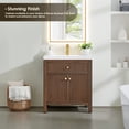 thumbnail image 6 of Cerrito 30" Wood Vanity in Brown Oak Engineered Stone Integrated Sink no Mirror, 6 of 19