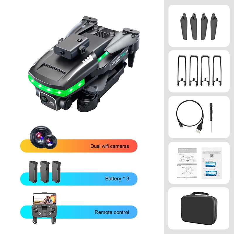COOEURINS S162 Pro RC Drone with HD Dual Camera, LED Bar, WIFI FPV, Avoidance, Foldable Quadcopter Aircraft, and Perfect Kid Gift Toy. - Walmart.com
