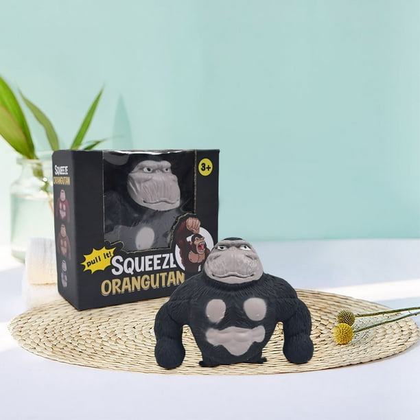 Juguete de mono blando, juguete de gorila elástico, juguetes antiestrés descomprimidos y estirables, lindos como juguetes de animales, figura de acción de gorila elástica para niños, niñas y niños.