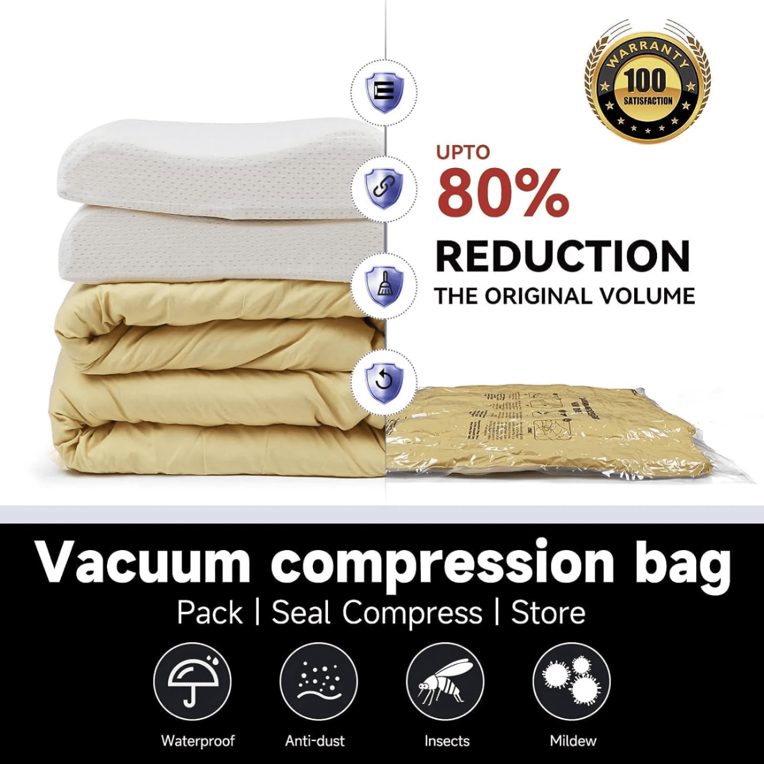 Electric Vacuum Storage Bags, 25-Pack Space Saver Bags for Clothes, Bedding & Travel – Variety Sizes