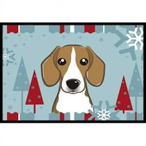 Caroline's Treasures BB1735MAT Winter Holiday Beagle Door Mat, Indoor Rug or Outdoor Welcome Mat 18x27 Doormat , 18H X