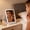White, variant on Portable LED Makeup Mirror with Light, Touch Control Vanity Mirror with Foldable Stand, Dimmable Lighted Travel Mirror for Desk, Bedroom