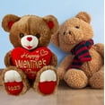 thumbnail image 3 of Valentine’s Day Sweetheart Bear Brown with Red “Happy Valentine’s Day” Heart Pillow 14-Inch Plush Valentine’s Day Gift for Kids, Adults, Special Occasions with Box of Chocolates and Roses (May Vary), 3 of 7