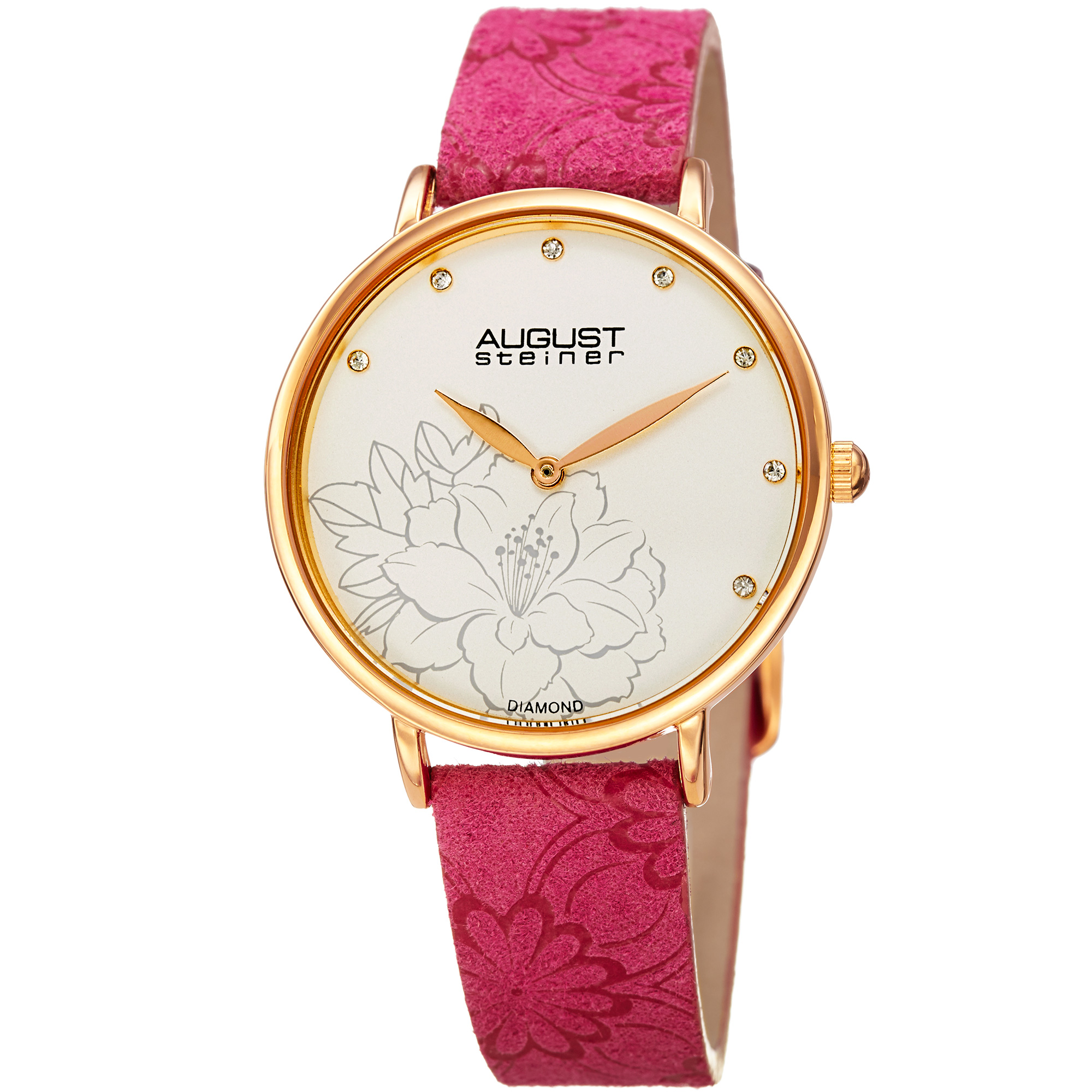 Playboy Watch Bunny Logo Red Heart Swarovski Crystals Pink  display picture 3