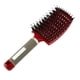 thumbnail image 5 of Cepillo para desenredar de nailon con cerdas de jabalí naturales, cepillo de peluquería de gran tamaño curvado con ventilación, peine para el cabello y el cuero cabelludo (rojo), 5 of 5