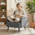 thumbnail image 2 of HOMCOM Fauteuil d'Appoint avec Dossier Capitonné et Coussin Épais, Gris, 2 of 10